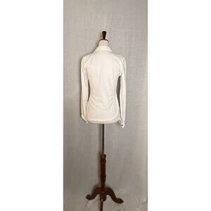 Anne Fontaine White Button Down Top Ruffle Chest
Size 38